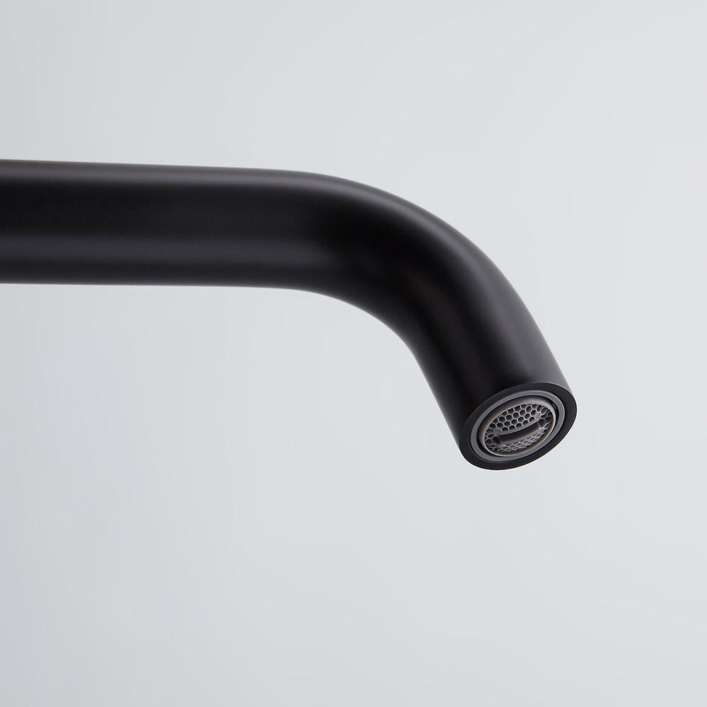 Melro Modern Wall Mounted Cross Handles Brass Bathroom Washing Sink Faucet in Matte Black