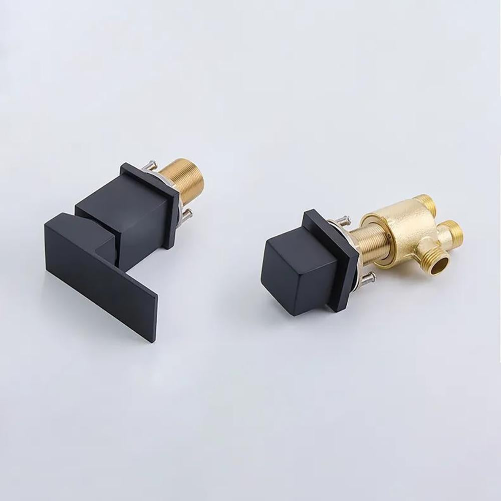 Waterfall Deck-Mount Roman Tub Faucet with Handshower in Brushed Gold