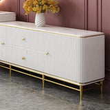 Retractable Marble Top Makeup Vanity Table & Cabinet Combo with Storage Fit in Corner