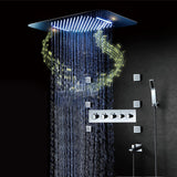 Wall-Mounted 23" Thermostatic Shower System in Gold 4 Functions