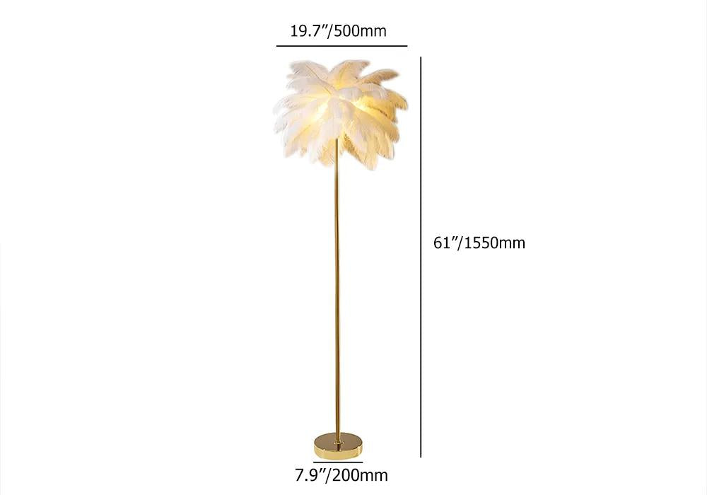 Pink Feather Gold Floor Lamp Unique Tree Standing Lamp
