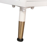 Modern White Corner Floor Display Cabinet with Storage & Glass Door & Faux Marble Top