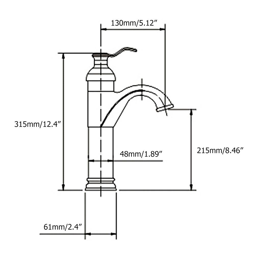 Fair Classic Single Handle Single Hole Vessel Sink Faucet for Bathroom Solid Brass