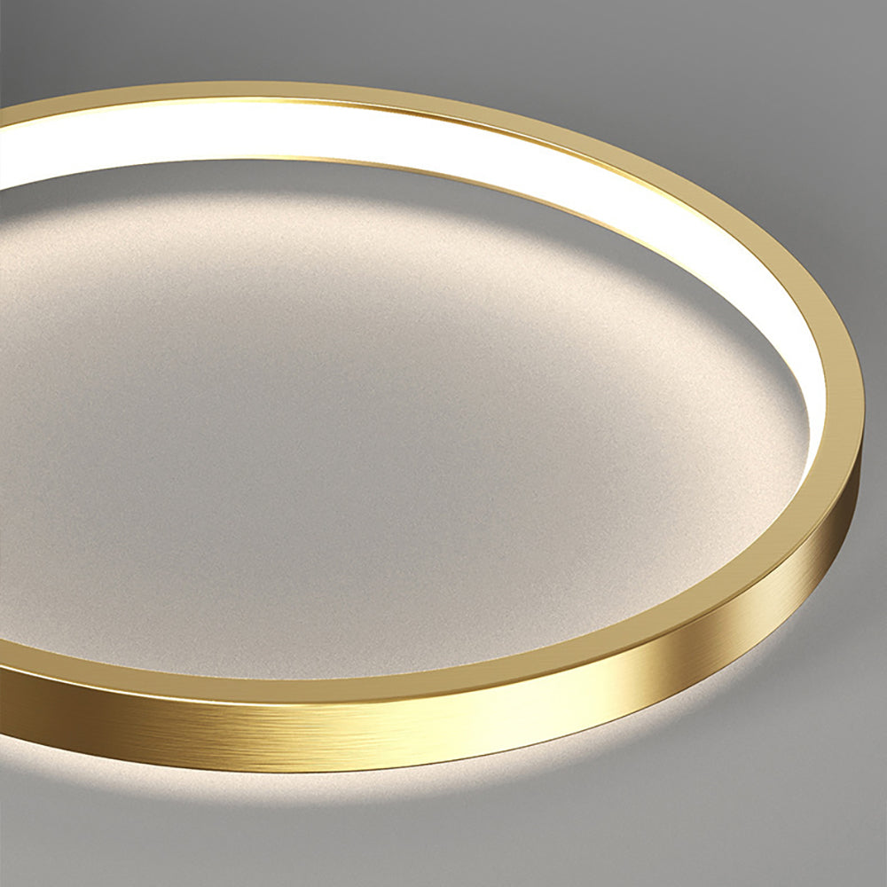 Multi-Circles 5-Light LED Flush Mount Ceiling Light in Black & Gold