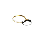 Multi-Circles 5-Light LED Flush Mount Ceiling Light in Black & Gold
