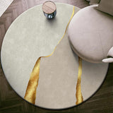 5' x 5' Circular Modern & Creative & Light Luxury Khaki Area Aug