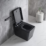 Black Smart One-Piece Floor Square Toilet with Remote Control and Automatic Cover