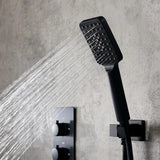 Wall Mounted Waterfall Rain Shower System with 3 Body Sprays in Matte Black