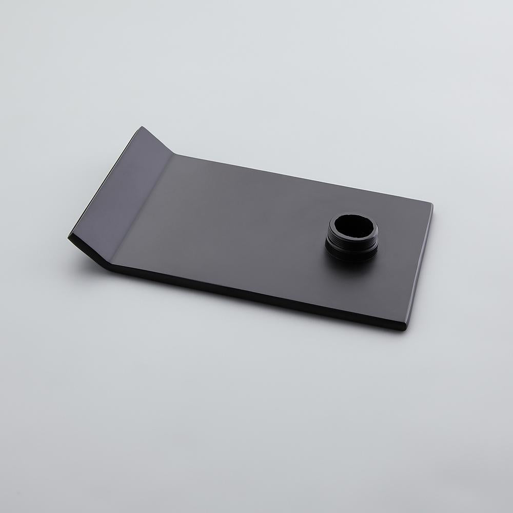 Moda Matte Black Waterfall Widespread Bathroom Sink Faucet Square Double Handle