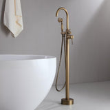 Classic Single Handle Swirling Spout Freestanding Tub Faucet with Handshower