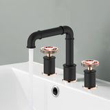 Ruth Industrial Pipe Gold Bathroom Widespread Sink Faucet