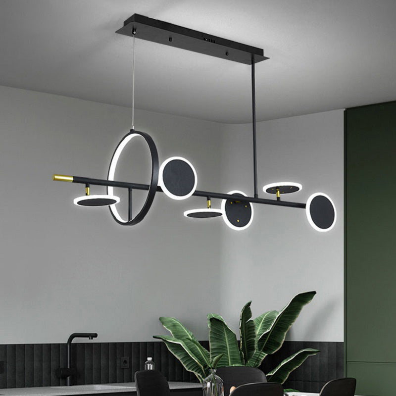 Minimalist Round Lamps Sputnik Kitchen Island Light in Black & Gold