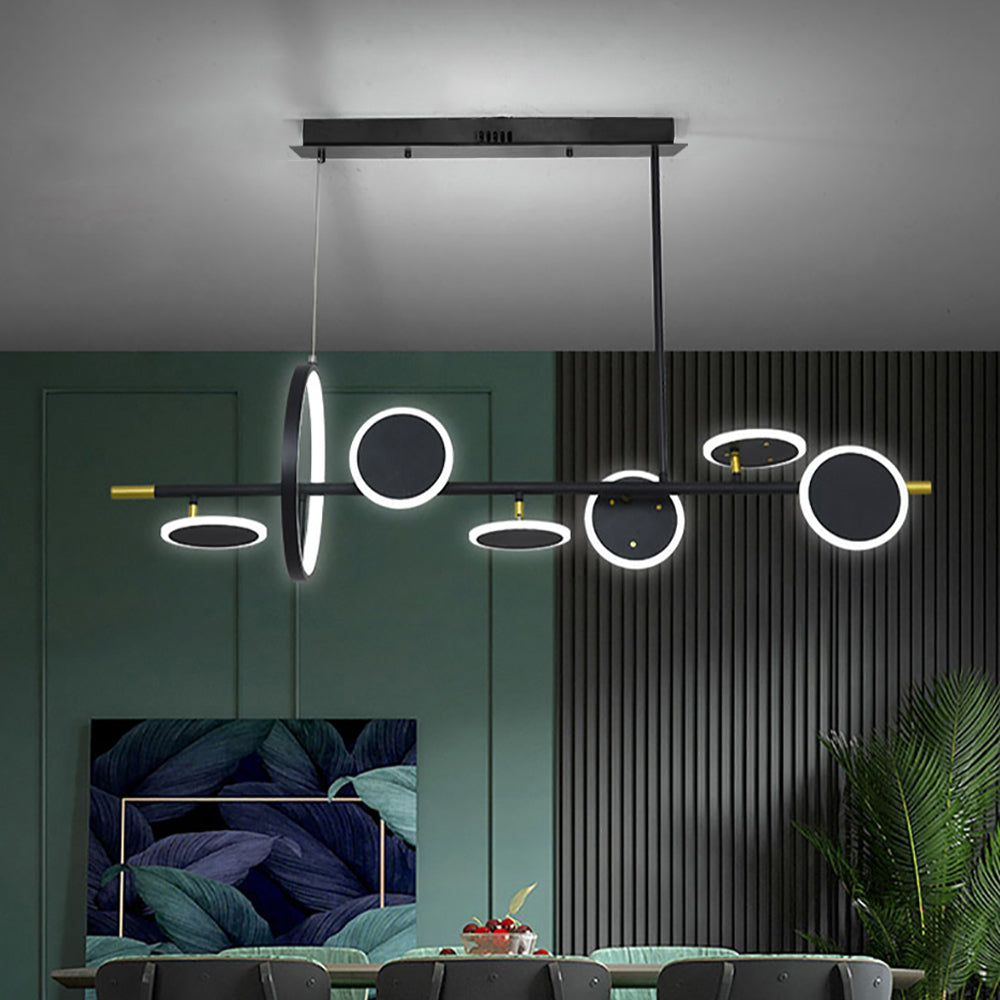 Minimalist Round Lamps Sputnik Kitchen Island Light in Black & Gold