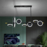 Minimalist Round Lamps Sputnik Kitchen Island Light in Black & Gold