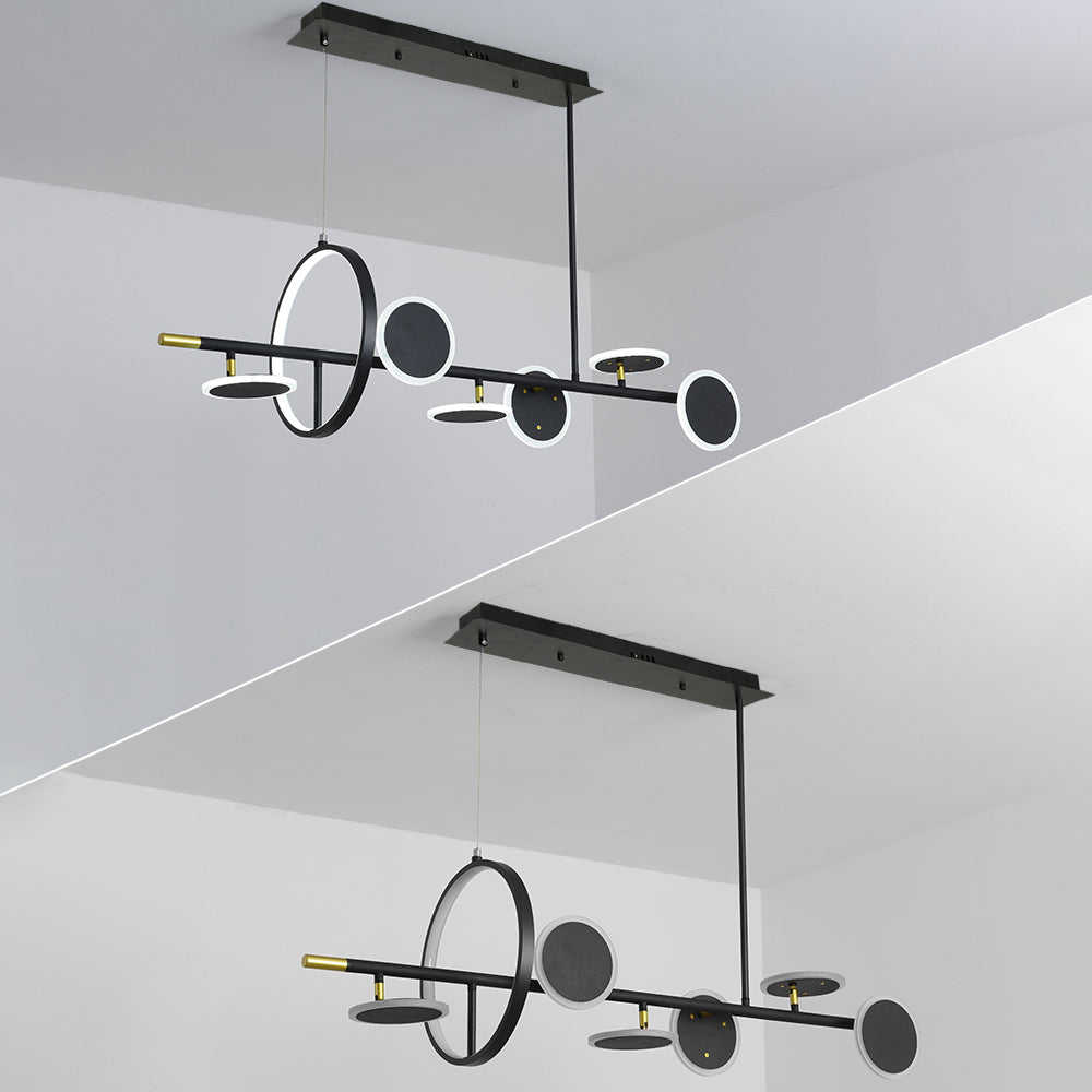 Minimalist Round Lamps Sputnik Kitchen Island Light in Black & Gold