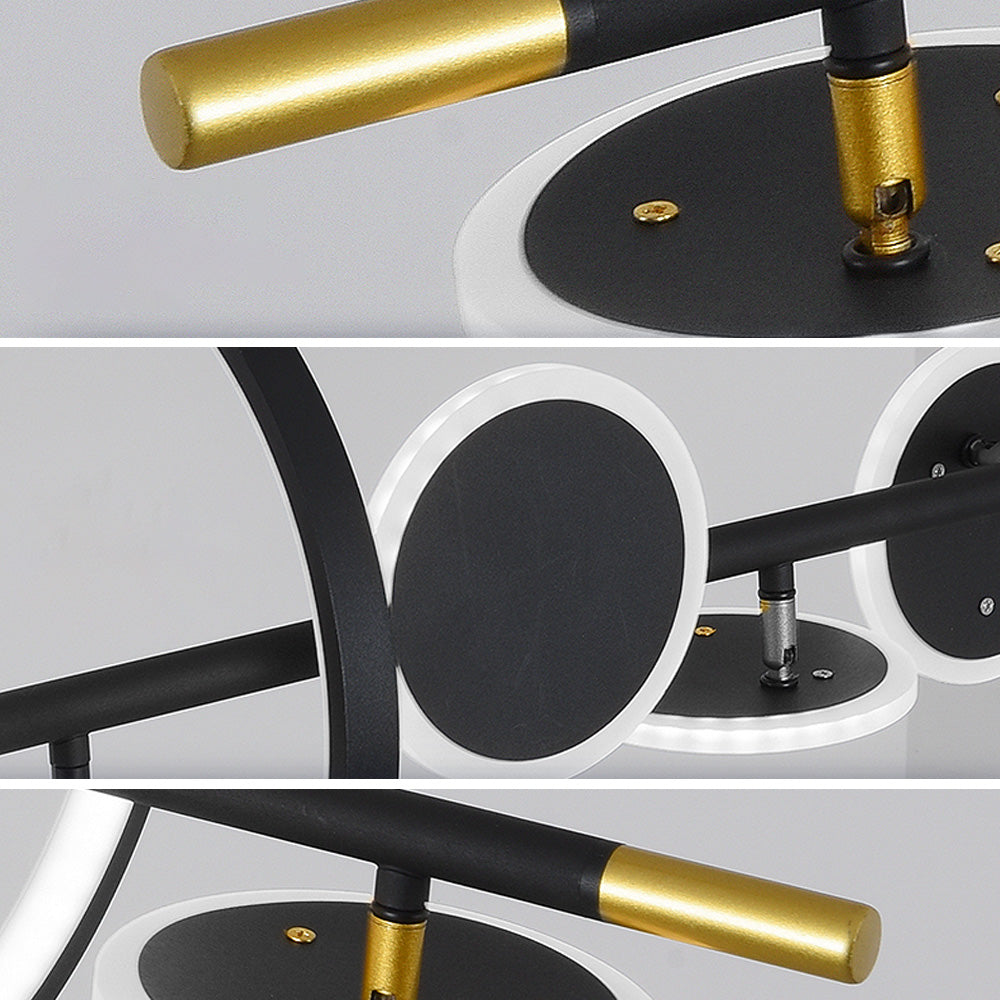 Minimalist Round Lamps Sputnik Kitchen Island Light in Black & Gold