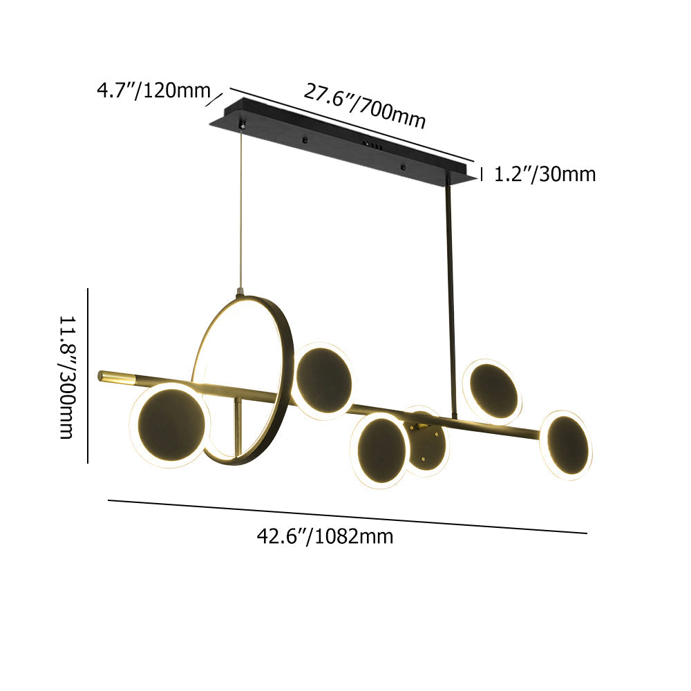 Minimalist Round Lamps Sputnik Kitchen Island Light in Black & Gold