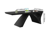 71" Modern White Computer Desk Rectangular Executive Desk with Abstract Base