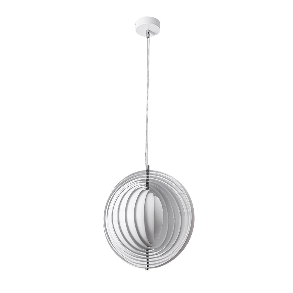Rotatable Modern 1-Light Globe Metal Pendant Light White Color