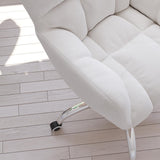 Modern Office Chair Upholstered Cotton & Linen Swivel Task Chair Height Adjustable