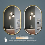 Matte Black Frame Capsule Wall Mounted LED Bathroom Mirror Anti-Fog