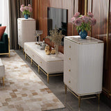 25.6" Chest Light Luxurious White & Gold 4-Drawer Dresser-Wehomz-Cabinets & Chests,Furniture,Living Room Furniture