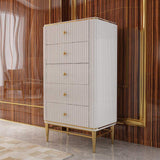 25.6" Chest Light Luxurious White & Gold 4-Drawer Dresser-Wehomz-Cabinets & Chests,Furniture,Living Room Furniture