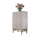 25.6" Chest Light Luxurious White & Gold 4-Drawer Dresser-Wehomz-Cabinets & Chests,Furniture,Living Room Furniture