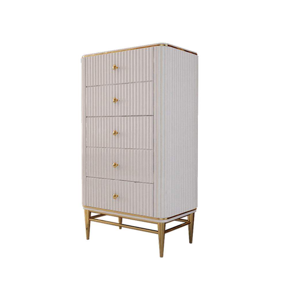 25.6" Chest Light Luxurious White & Gold 4-Drawer Dresser-Wehomz-Cabinets & Chests,Furniture,Living Room Furniture