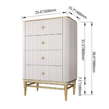 25.6" Chest Light Luxurious White & Gold 4-Drawer Dresser-Wehomz-Cabinets & Chests,Furniture,Living Room Furniture