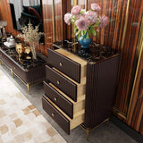 25.6" Chest Light Luxurious White & Gold 4-Drawer Dresser-Wehomz-Cabinets & Chests,Furniture,Living Room Furniture