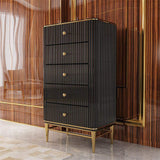 25.6" Chest Light Luxurious White & Gold 4-Drawer Dresser-Wehomz-Cabinets & Chests,Furniture,Living Room Furniture