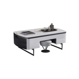 Modern White Lift Top Coffee Table with Storage Stone Top & Carbon Steel Base Extendable-Richsoul-Coffee Tables,Furniture,Living Room Furniture