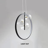 Black Pendant Light Minimalist Glass Globe LED 3-Light for Dining Room