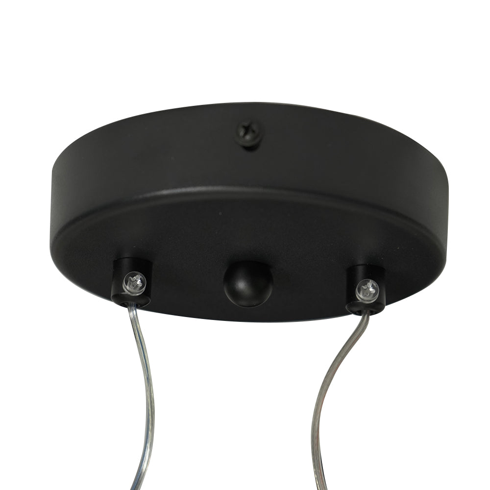 Black Pendant Light Minimalist Glass Globe LED 3-Light for Dining Room