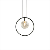 Black Pendant Light Minimalist Glass Globe LED 3-Light for Dining Room