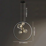 Black Pendant Light Minimalist Glass Globe LED 3-Light for Dining Room