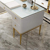 Modern Executive Desk with Drawers in White-Desks,Furniture,Office Furniture