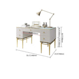 Modern Executive Desk with Drawers in White-Desks,Furniture,Office Furniture
