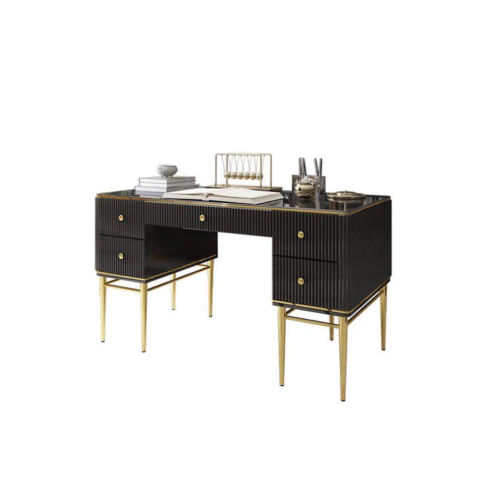 Modern Executive Desk with Drawers in White-Desks,Furniture,Office Furniture
