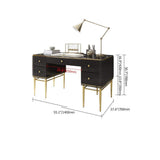 Modern Executive Desk with Drawers in White-Desks,Furniture,Office Furniture