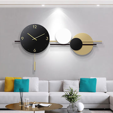 Simple Geometric Oversized Silent Wall Clock Modern Fashion Decoration