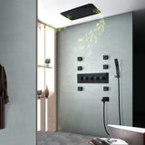 Wall-Mounted 23" Thermostatic Shower System in Gold 4 Functions