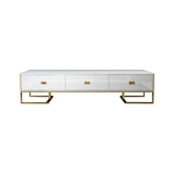 Jocise 71" Modern Jocise White & Gold TV Stand 3 Drawers Media Console