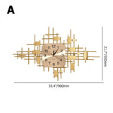 35.4" 3D Gold Fashion Metal Oversized Wall Clock Luxury Home Decor