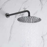 Brushed Gold 10" Round Rainfall Shower Head Wall Mounted Rain Shower System with Handheld Shower Solid Brass
