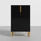 Aro Black Shoe Storage 18 Pairs Shoes Cabinet in Gold