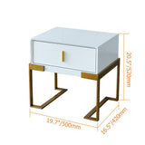 Black Bedroom Nightstand with Drawer Bedside Table Stainless Steel Base