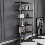 Contemporary Corner Shelf with Metal Frame