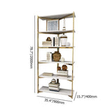 Contemporary Corner Shelf with Metal Frame-Bookcases & Bookshelves,Furniture,Office Furniture